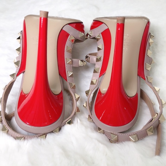 ❤️SOLD❤️Valentino rockstud Slingback pumps red 38 - Picture 6 of 9